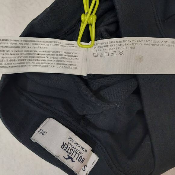 HOLLISTER SZ S black straight leg mid elastic waist lounge workout pants b78 - Picture 9 of 9